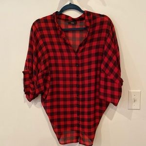 Millau LF Buffalo Check Plaid Blouse